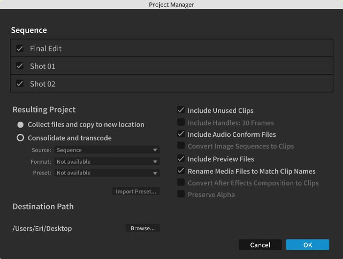 How to use Project Manager in Premiere Pro - Video Editing Institute