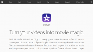 iMovie video editing application