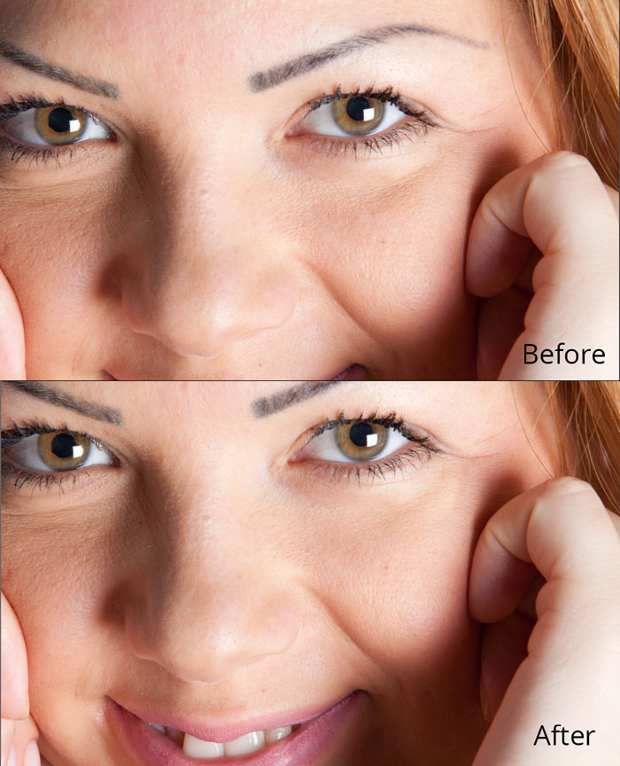 patch tool retouching before and after